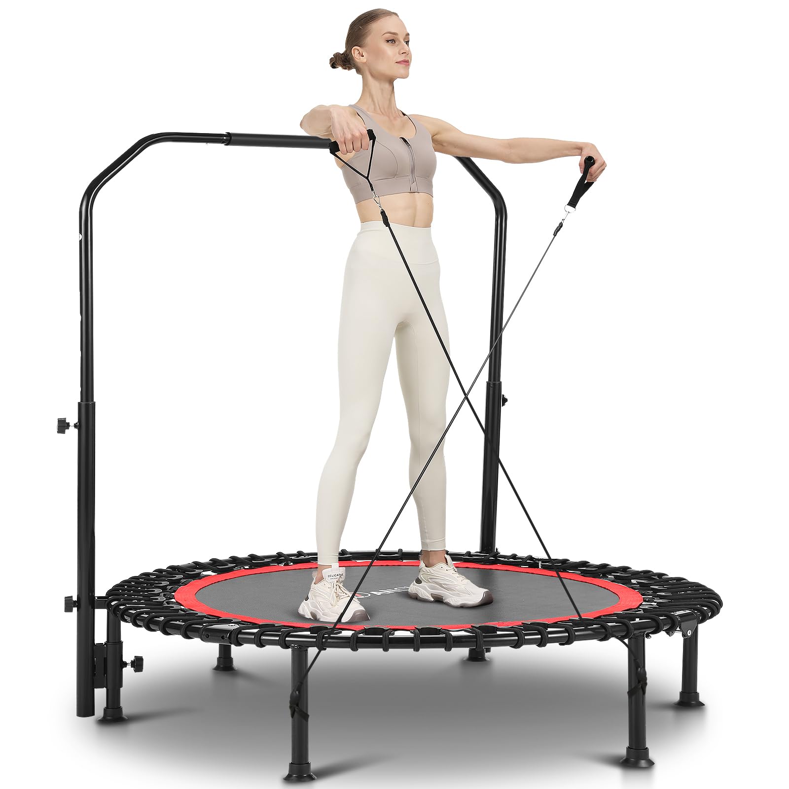 ANCHEER 40" Compact Fitness Trampoline with Adjustable Handle