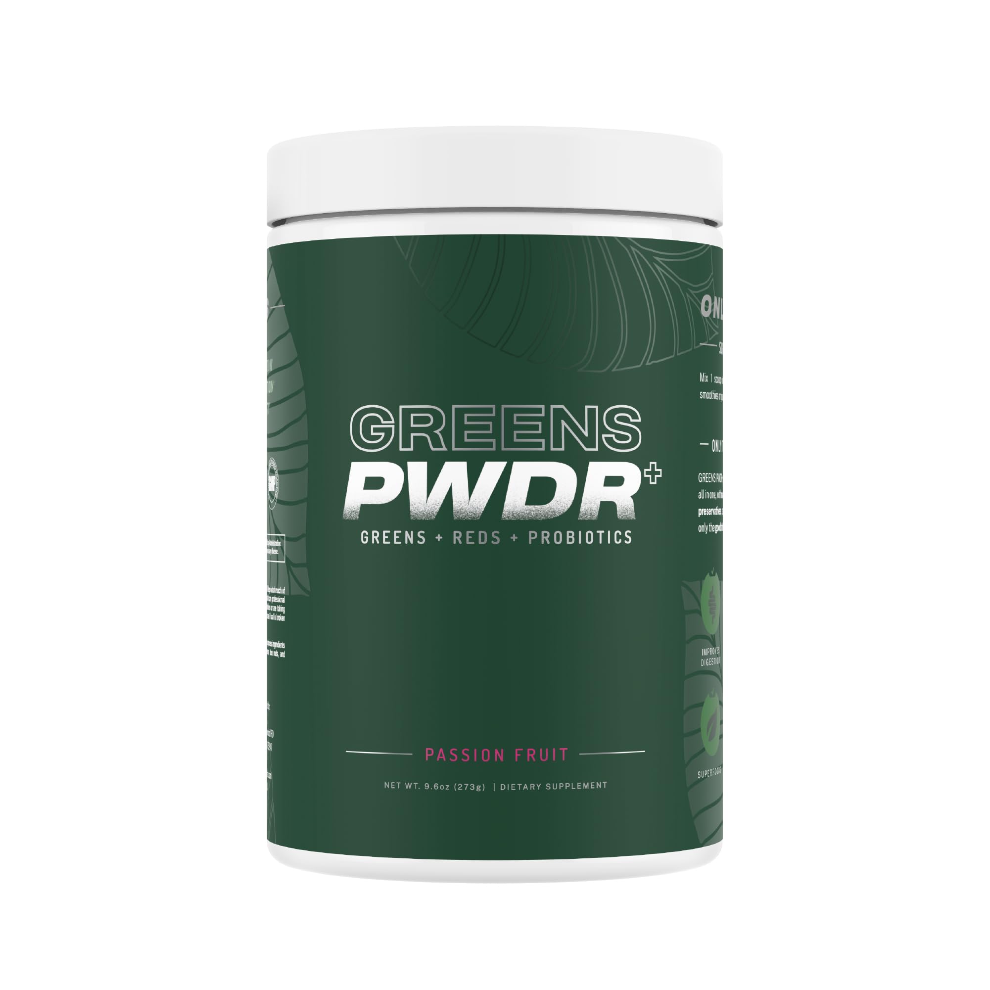 PWDRS Greens Reds & Probiotics for Digestion Energy & Immunity | Fight Inflammation & Improve Gut Health | Superfoods & Antioxidants | All Natural