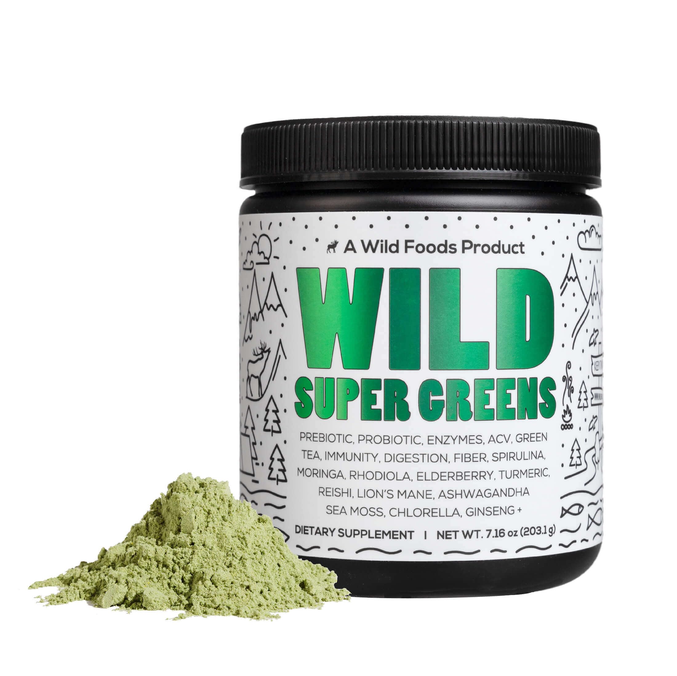 Essential Greens Daily Juice with Probiotics - 46 Nutrient-Rich Plants, Non-GMO